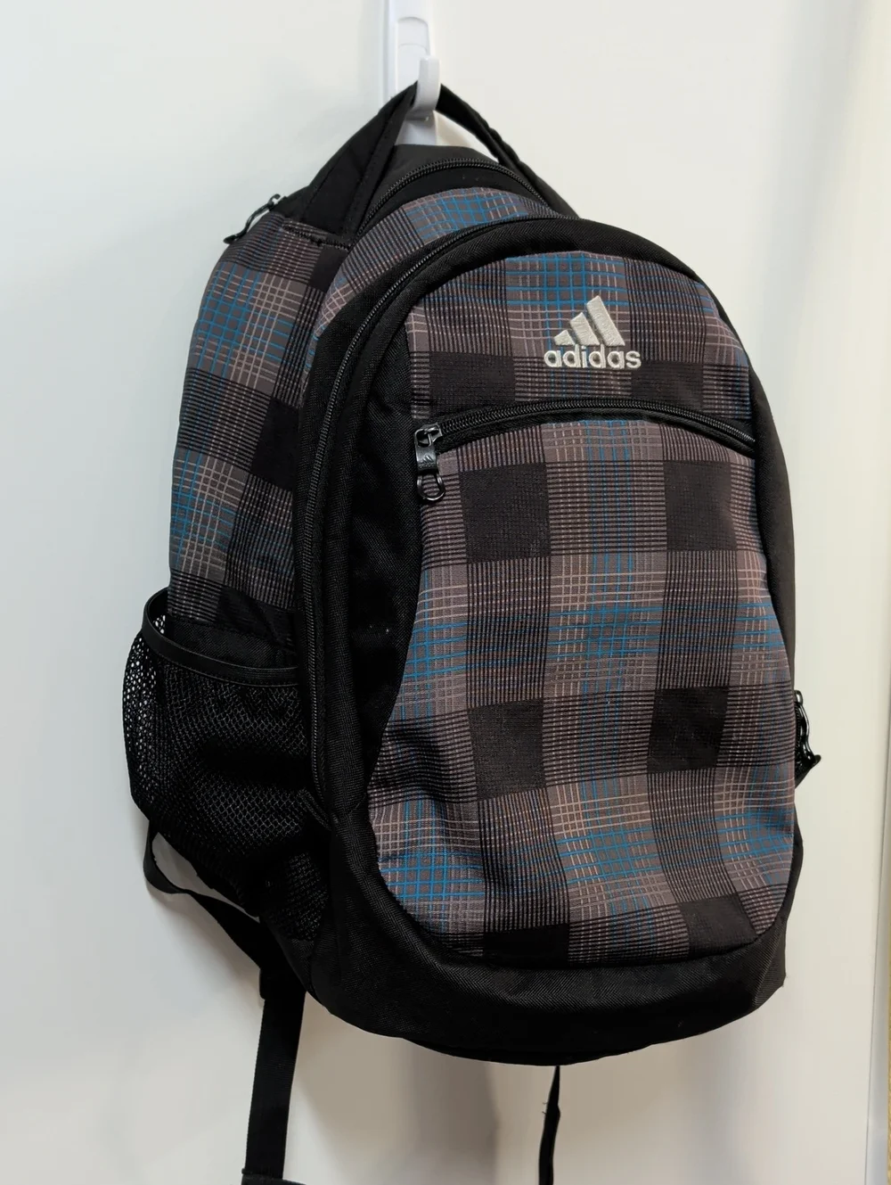 Adidas Black & Blue Plaid LoadSpring Backpack